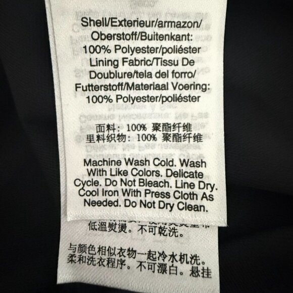 DKNY Black W/ Silver Metallic Striped Faux Wrap Dress W Tie Belt  Sz 8 NWT - Picture 11 of 12